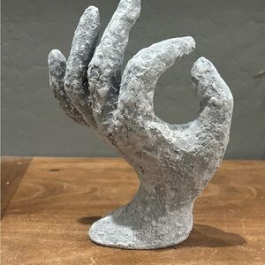 Modern Cement Textured Hand Decor Sculpture